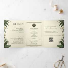 Convite Com Dobra Tripla Floresta Encantada Vintage