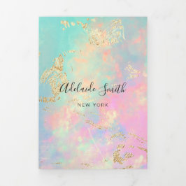 Convite Com Dobra Tripla Folheto de fundo inspirado pela Opal
