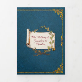 Convite Com Dobra Tripla Foto de Casamento de Leite