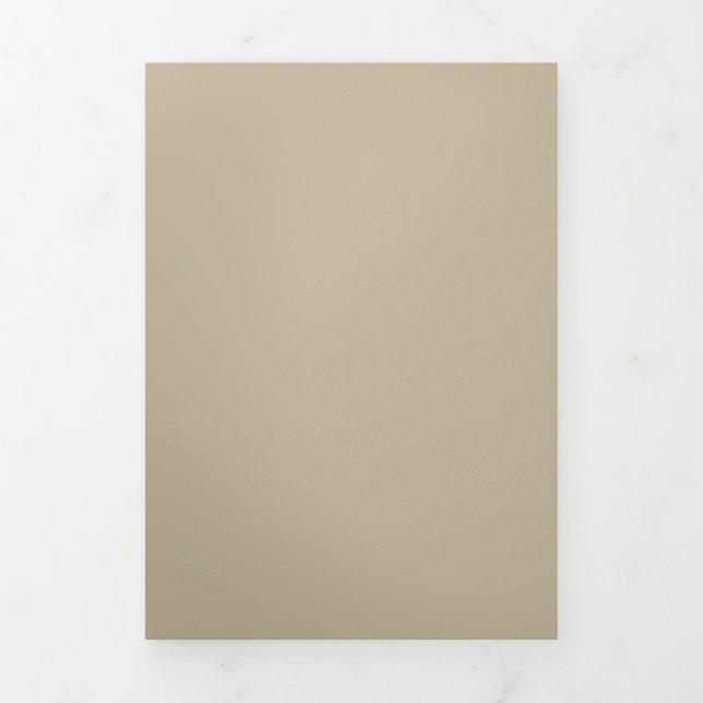Convite Com Dobra Tripla Fundo bege claro - Design de Casamento (Cobrir)