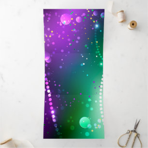 Convite Com Dobra Tripla Fundo Roxo Festivo do Carnaval