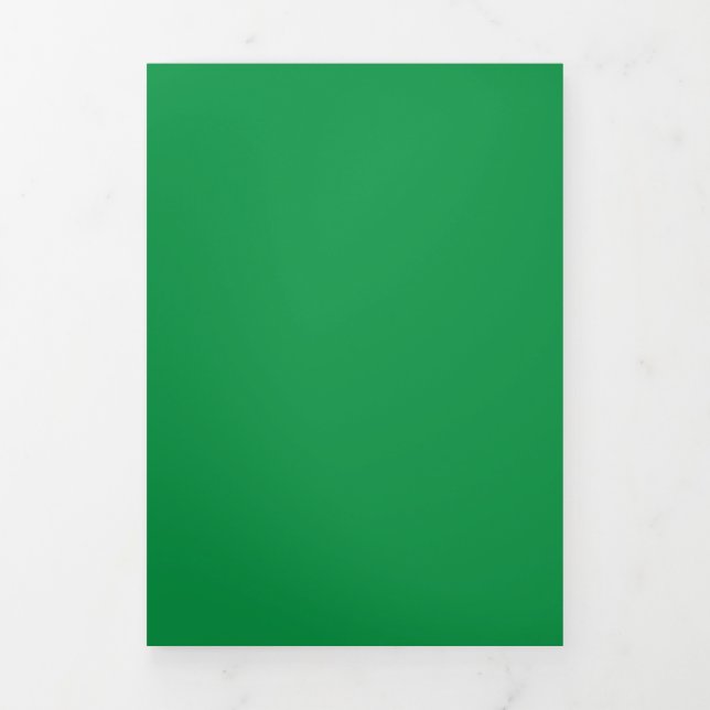 Convite Com Dobra Tripla Fundo Verde Escuro Sólido |Estilo natural clássico (Cobrir)