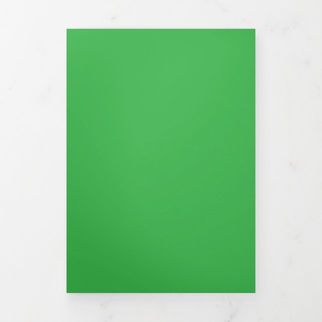 Convite Com Dobra Tripla Fundo Verde Negrito | Design de tonalidade de gram (Cobrir)
