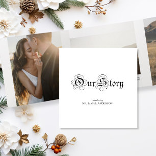 Convite Com Dobra Tripla Galeria de Fotografias de Elopemento de Storybook