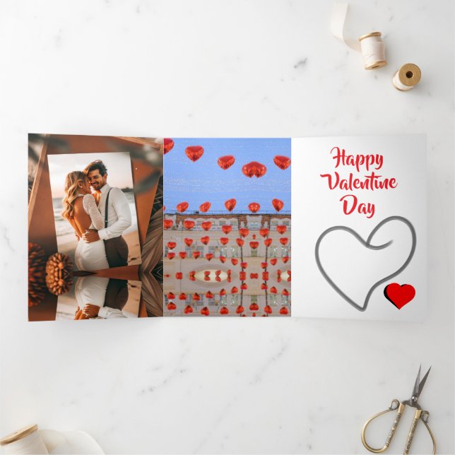 Convite Com Dobra Tripla Happy Valentine Day (Dentro)