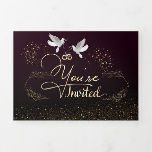 Convite Com Dobra Tripla Invitación para boda personagem