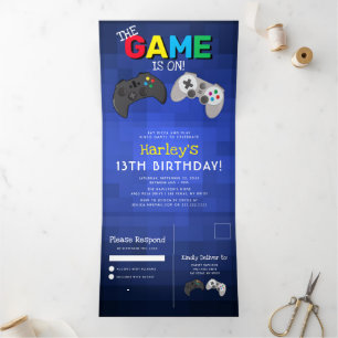 Convite Com Dobra Tripla Jogos!   Vídeo Jogo Aniversário