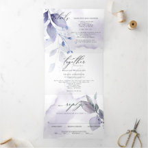 Leafia violeta de aquarela, tudo em um casamento