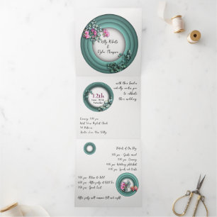 Convite Com Dobra Tripla Letra Tripla Personalizada Convite para Casamento