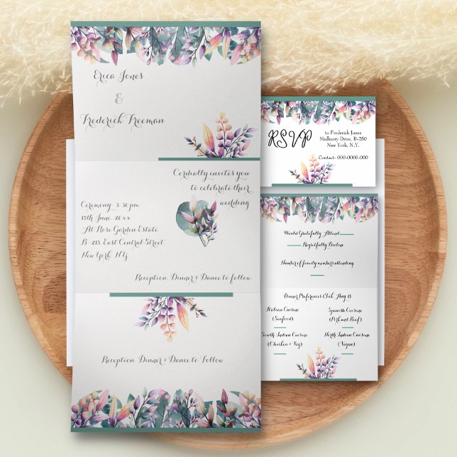 Convite Com Dobra Tripla Letra Tripla Personalizada Convite para Casamento  (Criador carregado)