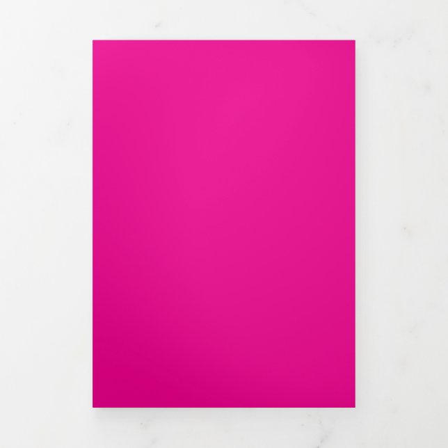 Convite Com Dobra Tripla Magenta vibrante sólida bg | Bold Modern Look (Cobrir)