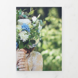 Convite Com Dobra Tripla Mínimo e Chic | Foto Casamento Salvar Data