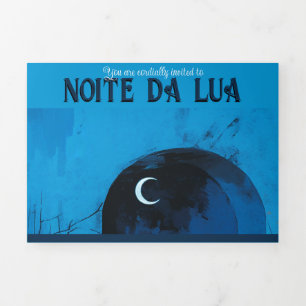 Convite Com Dobra Tripla noite da lua, baile de formatura noite