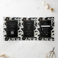 Noiva Floral Preto e Dourado Bege
