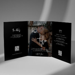 Convite Com Dobra Tripla Nomes das fotos detalhes do RSVP do casamento códi