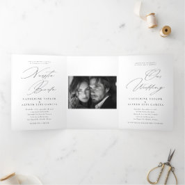 Convite Com Dobra Tripla Nuestra Boda Casamento Bilíngue Espanhol