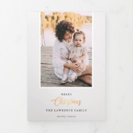 Convite Com Dobra Tripla O Natal é Dourado | Galeria multifotografia marfim