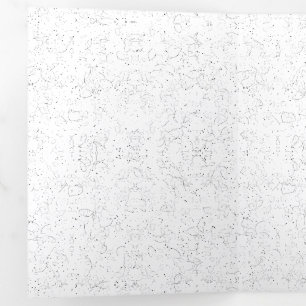 Convite Com Dobra Tripla Padrão Floral Monocromático - Arte Sem Costura Ele