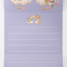 Convite Com Dobra Tripla Papelaria Arco-íris Pastel