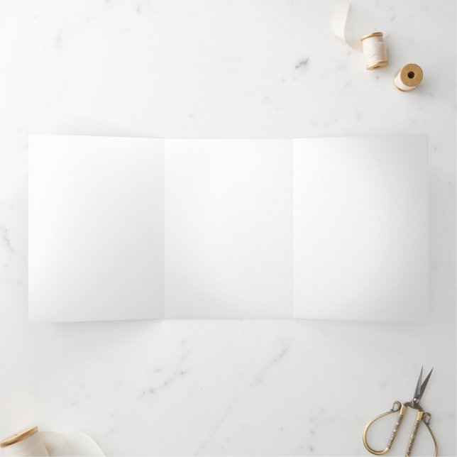 Convite Com Dobra Tripla Personalizar ou personalizar (Dentro)