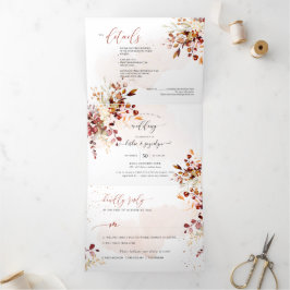 Convite Com Dobra Tripla PixDezines Fall Rustic Fall Eucaliptus