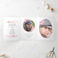 Quinceañera Tri-Fold Rosa Primavera Flor de Cereje