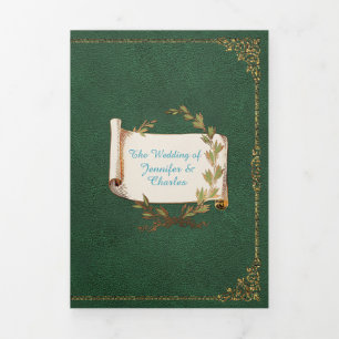 Convite Com Dobra Tripla Renaissance Fairytale Wedding Photo