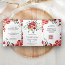 Rosas Vermelhas Floral Tudo em Um Código QR Casame