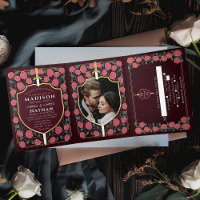 Sword & Shield Medieval Fantasy Casamento Monogram