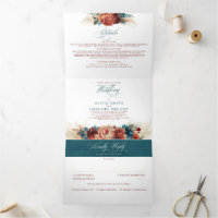 Terracotta e Teal Blue Elegant Boho Wedding
