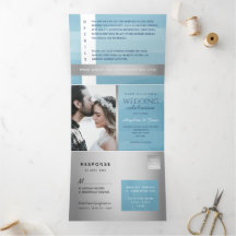 Tipografia de Foto de Casamento Azul Prateado Mode