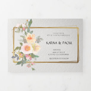 Convite Com Dobra Tripla Triplo - Letra Fold Invation