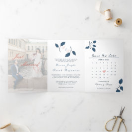 Convite Com Dobra Tripla Triplo - Letra Fold Wedation Invitation