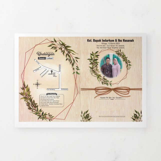 Convite Com Dobra Tripla undangan simpel dan keren (Cobrir)