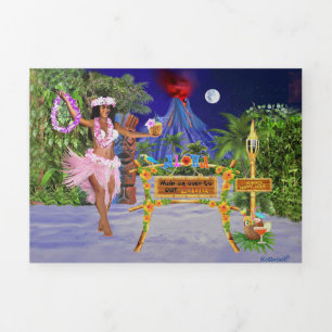 CONVITE COM DOBRA TRIPLA VENHA PARA O NOSSO LUAU DANÇANDO HULA