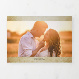 Convite Com Dobra Tripla Vintage tudo em um casamento