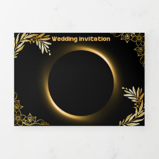 Convite Com Dobra Tripla Wedding Card