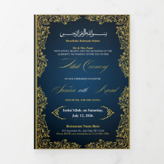 Convite Com Dobra Tripla wedding invitation