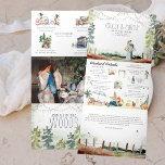 Convite Com Dobra Tripla Westshore Forest Beach | Casamento Ilustrado<br><div class="desc">Ponha o tom para um excitante fim de semana com um convite itinerário personalizado. Este convite para a "sala" é uma forma excelente de dar aos seus convidados informações adicionais sobre o casamento. Estas cartas podem listar as festividades em volta do seu fim de semana de casamento, como cocktails de...</div>