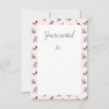 Convite com Estampa Floral Rosa