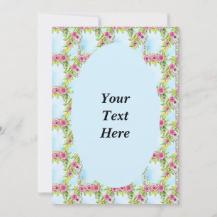 Convite com Padrão de Tear de Rosa Art Nouveau