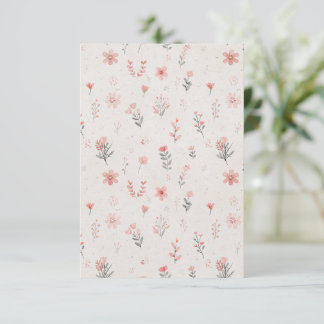Convite com Padrão Floral Suave