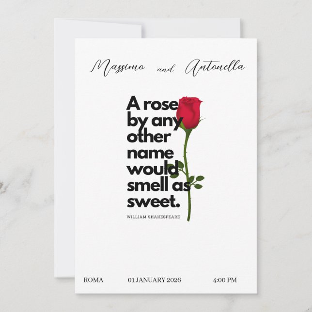 CONVITE COM POESIA DE WILLIAM SHAKESPEARE (Frente)