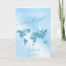 Convite Começa a Aventura do Chá de fraldas do Passport Vi