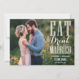 Convite Comer Beber e Ser Casado Foto Save the Date