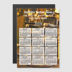 Convite Compro Barber Magnet Mini Calendar 2019