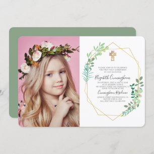 Convite Comunitário Geométrico Foliage Cross Foto