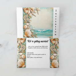 Convite Conchas de casamentos de praia