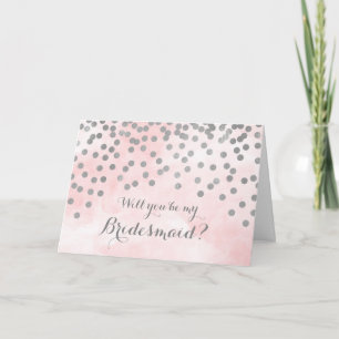 Convite Confetti Bridesmaid Confetti, Silver de Aquarela R