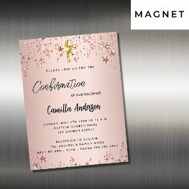 Convite Confirmação das estrelas douradas rosa
